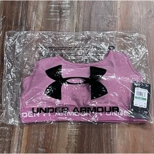NEW Under Armour UA Crossback Mid Women's Sports Bra Large Pace Pink Heather